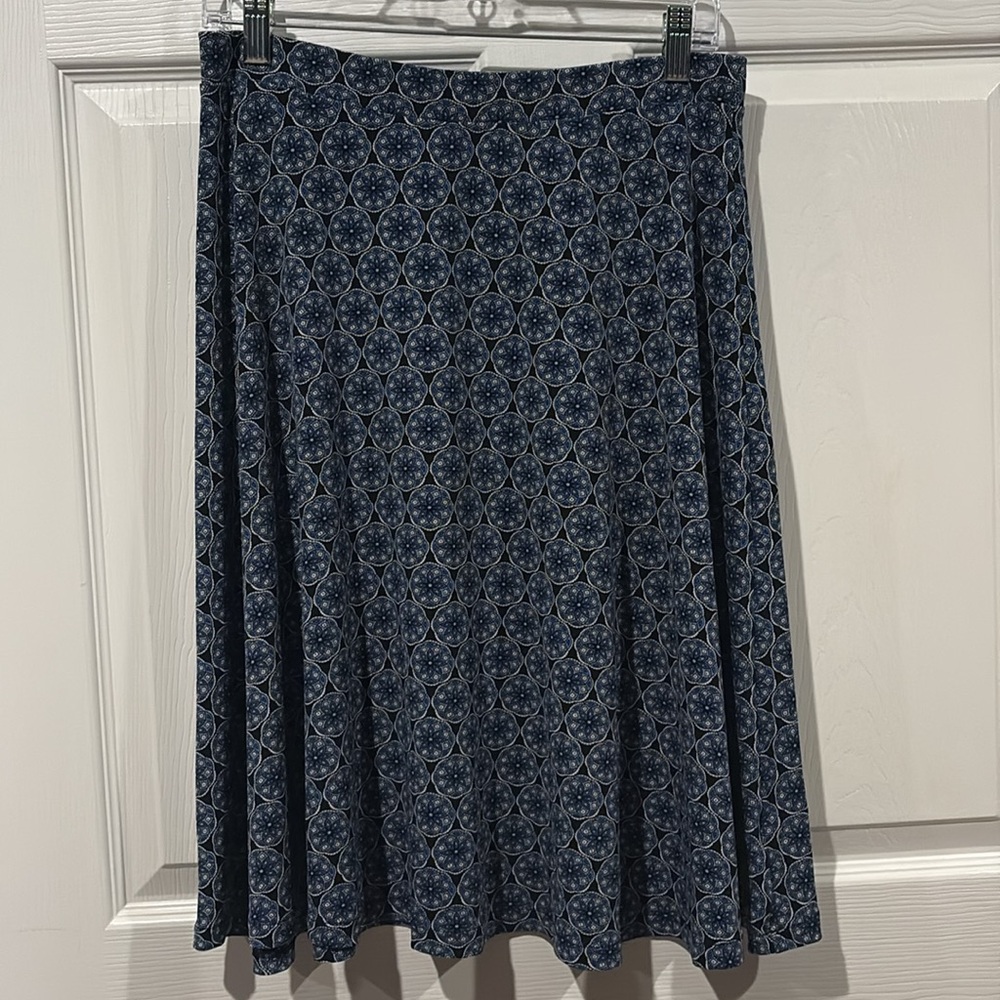Blue Patterned A-Line Women's Skirt
